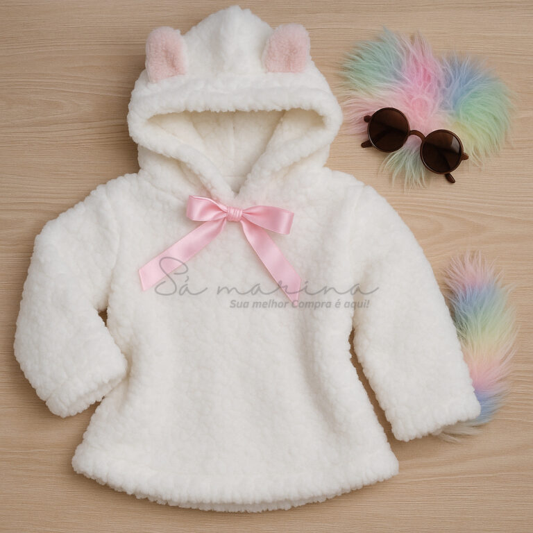 Blusa Casaco Infantil Inverno Frio Pelinho Carneir