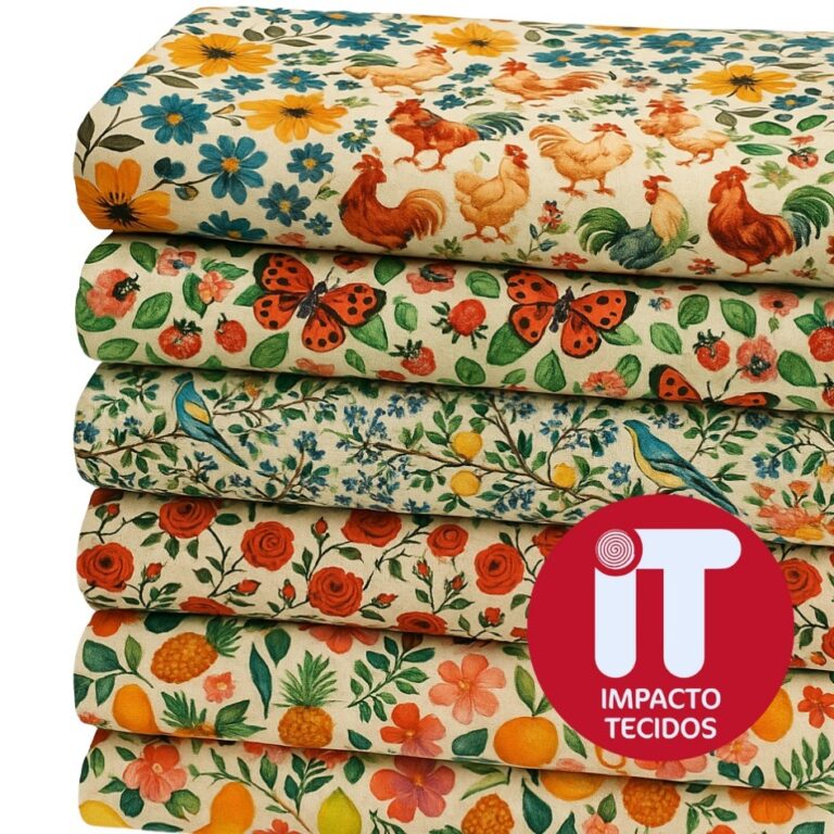 Tecido Tricoline Estampado 100% Algodão 50cmx1,50