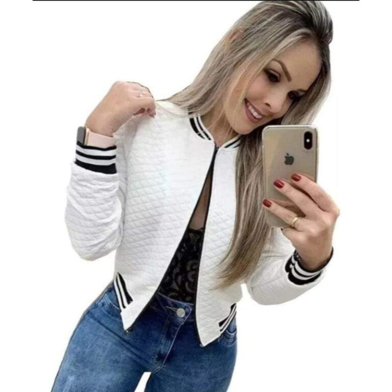 Jaqueta Bomber Casaco Blusa Feminina Com Ziper Inv