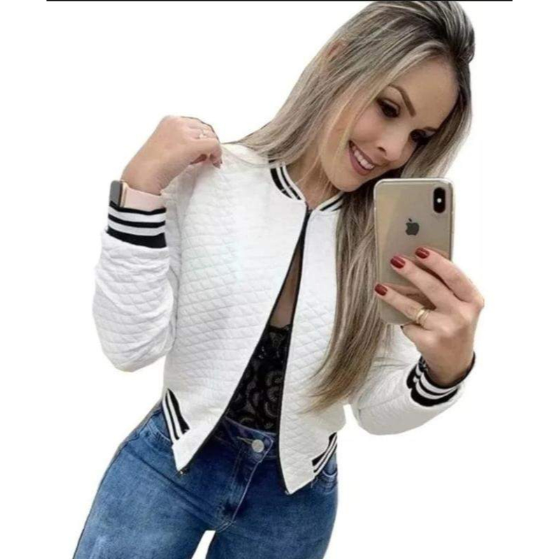 Jaqueta Bomber Casaco Blusa Feminina Com Ziper Inverno