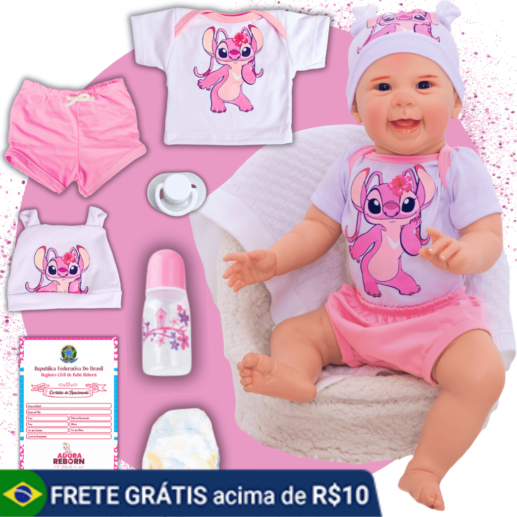 Boneca Bebê Reborn Mayze Angel Menina Original Realista de Silicone Pode Dar Banho
