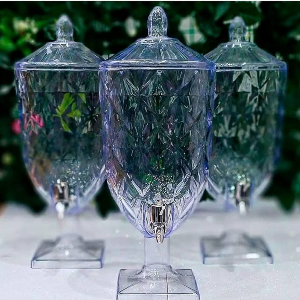 Suqueira Jarra em Acrílico Transparente Diamond 4,5 L para Bebidas, Agua Saborizada e Sucos