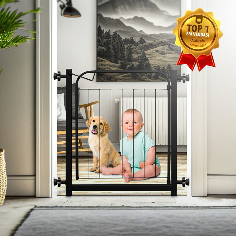 Portão Pet Grade Para Cães Crianças Proteção para Bebês Com Extensor de 10cm Envio Imediato
