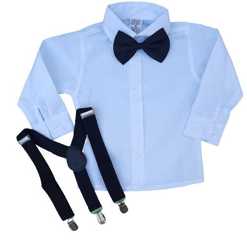 Camisa Social Manga Longa Branca  Infantil  Mascul