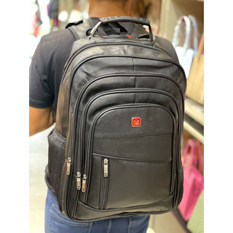 Mochila Masculina De Couro Impermeável Reforçada Grande