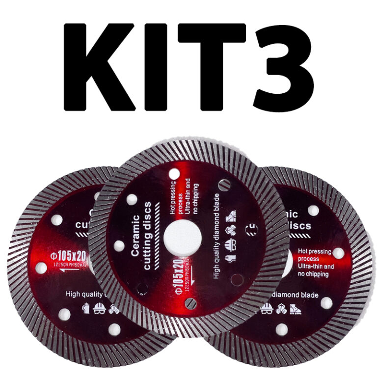 Kit3 Disco de Corte Diamantado Porcelanato 110 mm 