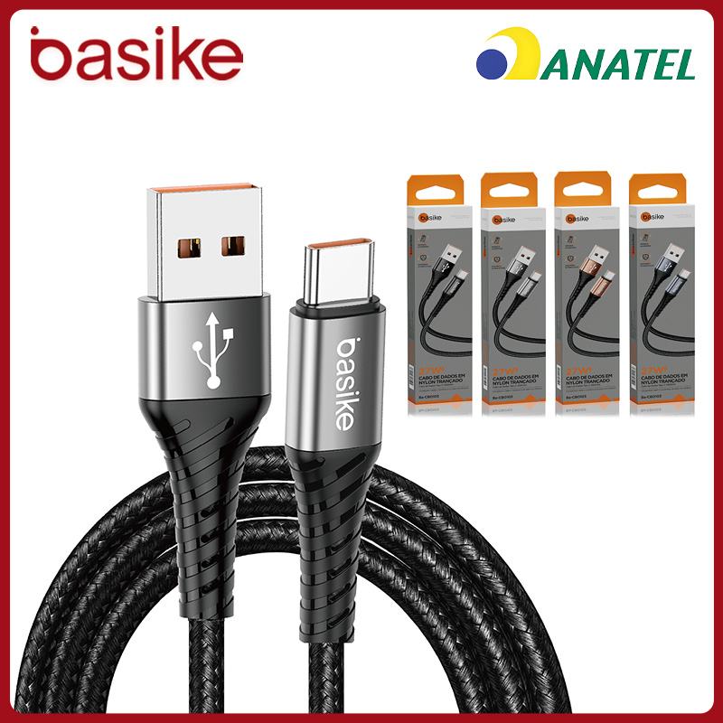 Basike Cabo Carregador Celular 3A Turbo Rápido Reforçado  V8 / TipoC / iphone – Lightining