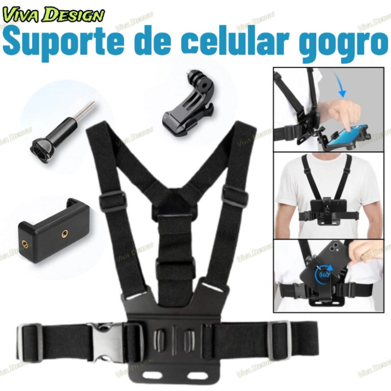 Suporte Cinta Peitoral Com Adaptador Para Celular 