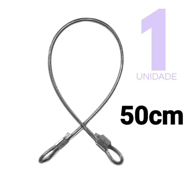 Lacre em cabo de aço revestido pvc com 50cm para 