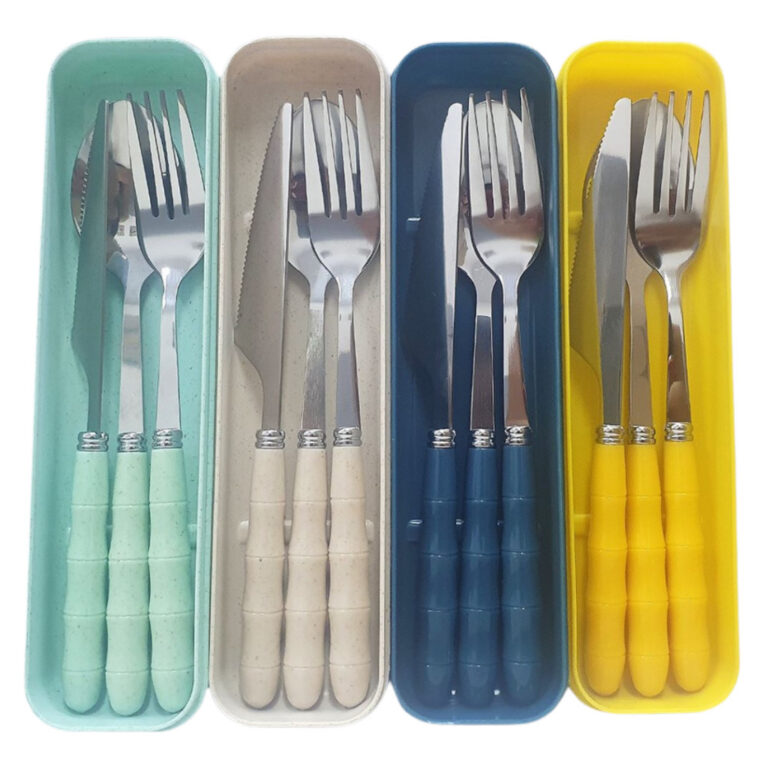 Jogo de Talher Com Estojo Inox 3 peças Com Cabo D