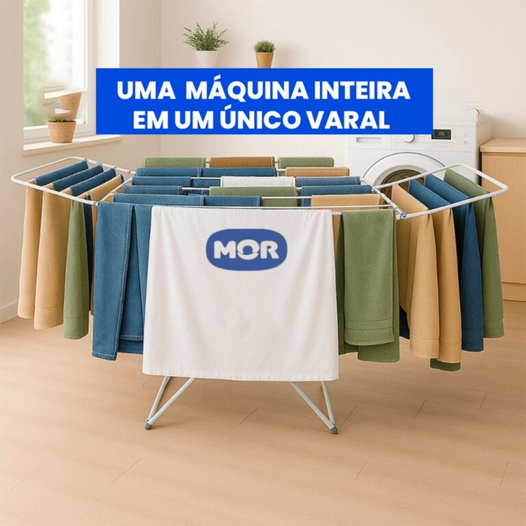 Varal de Chão Grande Maxi MOR com Abas Capacidade