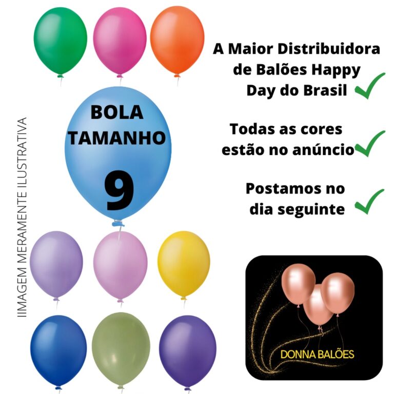Bexiga Balão de Festa 9 Polegadas 50 unidades