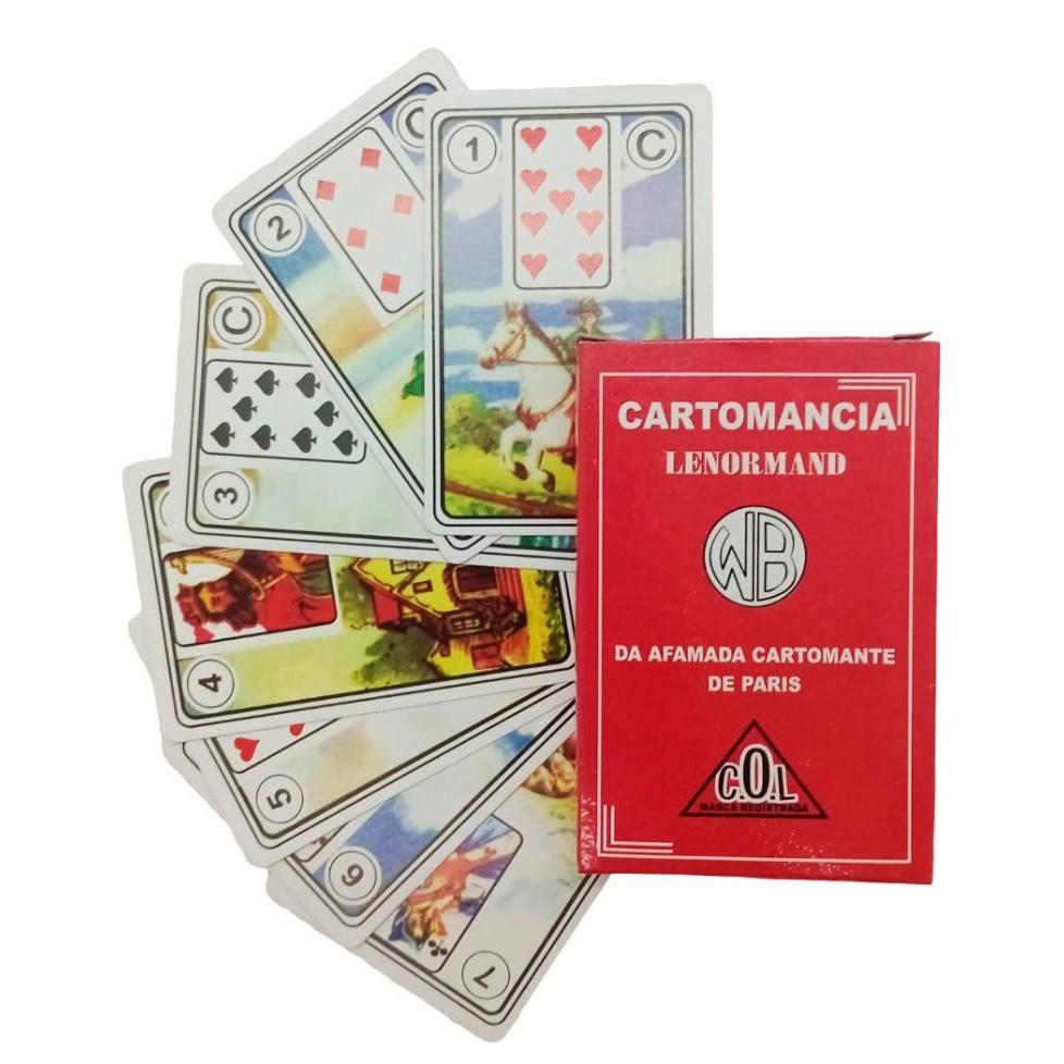 Baralho Tarot Lenormand Cartomancia Vermelho – 36 cartas + manual