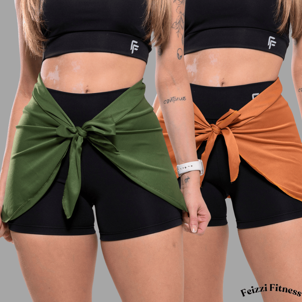 Kit 2 Tapa Bumbum Estilo Saia Fitness Roupas de Academia Feminina