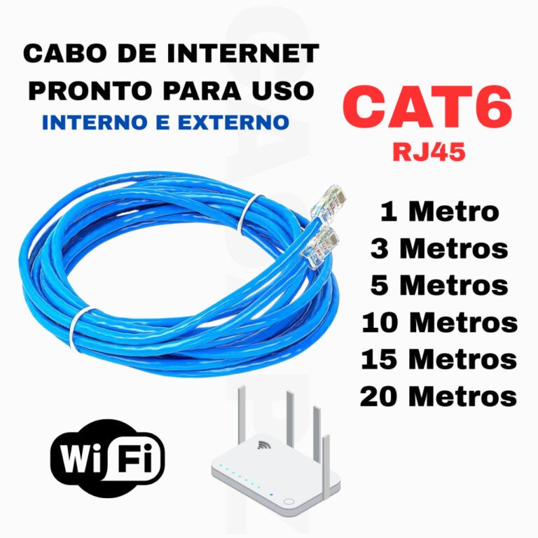 Cabo De Rede CAT6 RJ45 Internet Pc Notebook Rotead