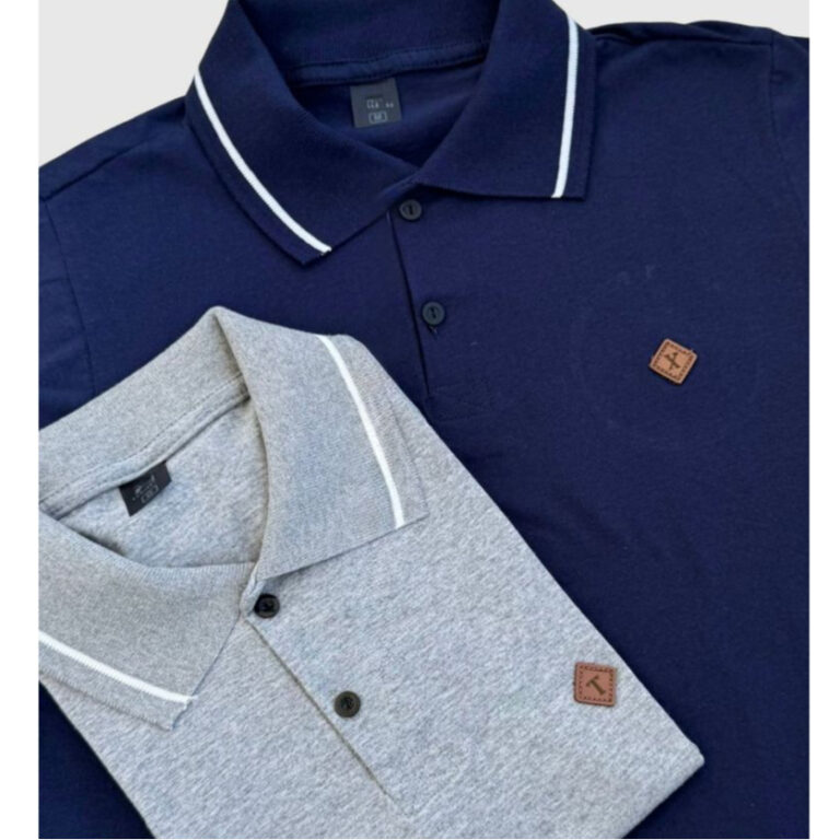 Kit 2 Camisas Polo Masculina 100% Algodão Lisa B�