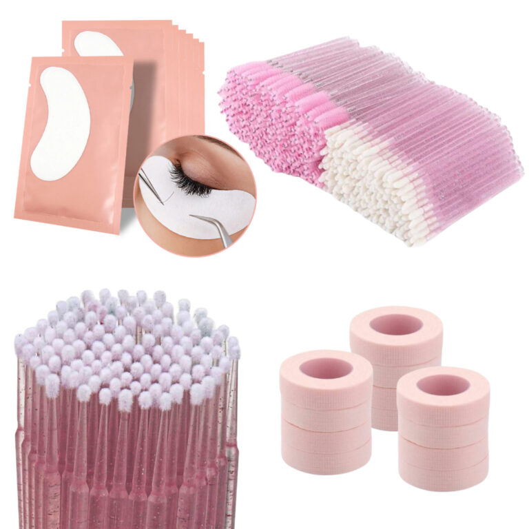 Kit Alongamento De Cílios  50 Pads + 50 Escovinha