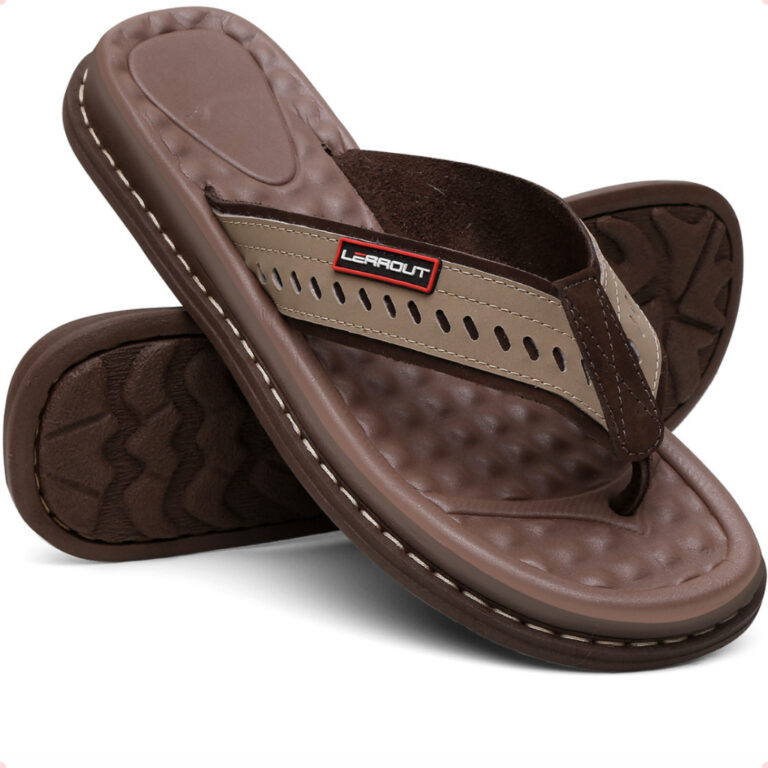 Chinelo Masculino Em Couro Legítimo sandália Ort
