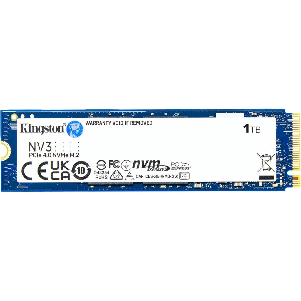 Kingston NV3 1TB M.2 2280 NVMe SSD | PCIe 4.0 Gen 4×4 | Up to 6000 MB/s | SNV3S/1000G