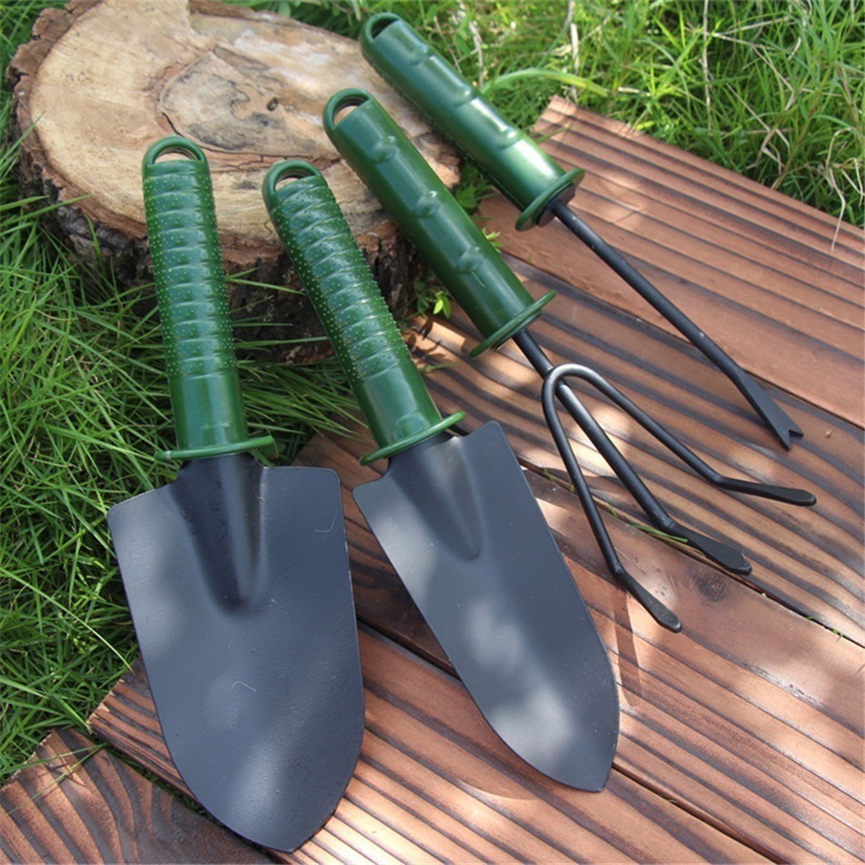 Kit Mini Jardim Jardinagem Planta Ferramentas Aço Pá 4 Peças
