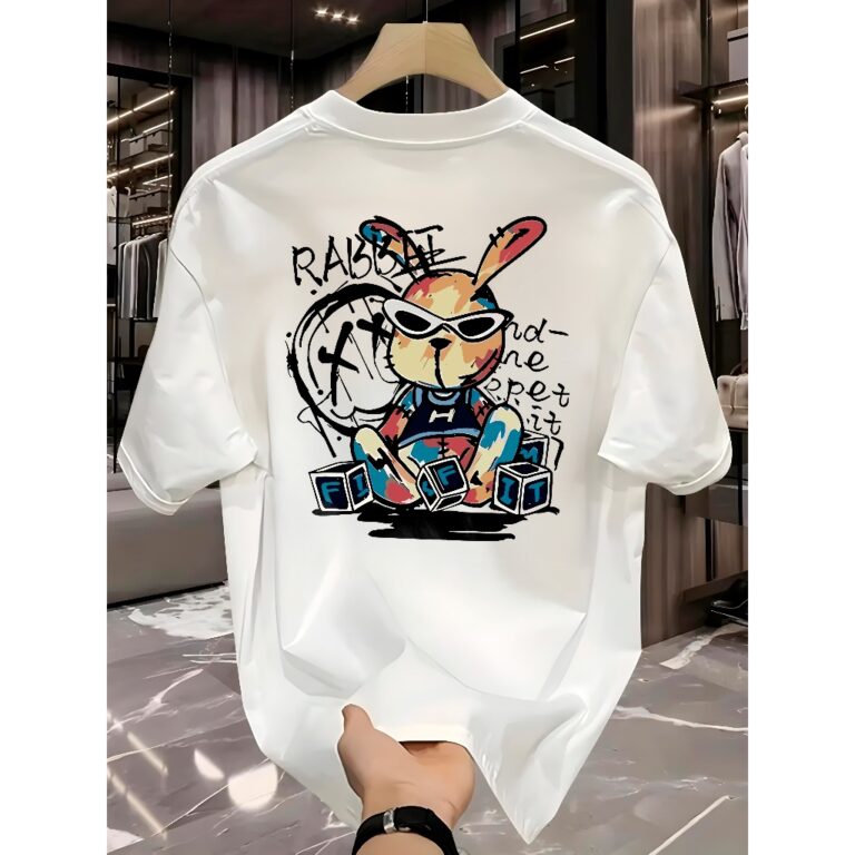 Camiseta Masculina Rabbit Graffiti Camisa Manfinit