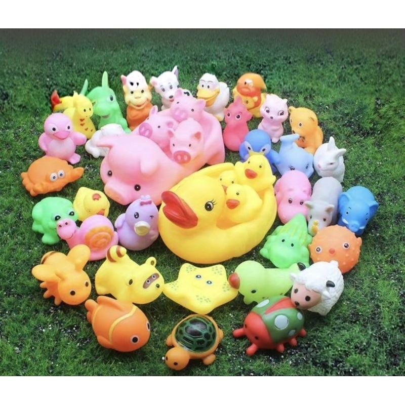 KIT8 Animais de borracha podem acompanhar as crianças no banho com brinquedos