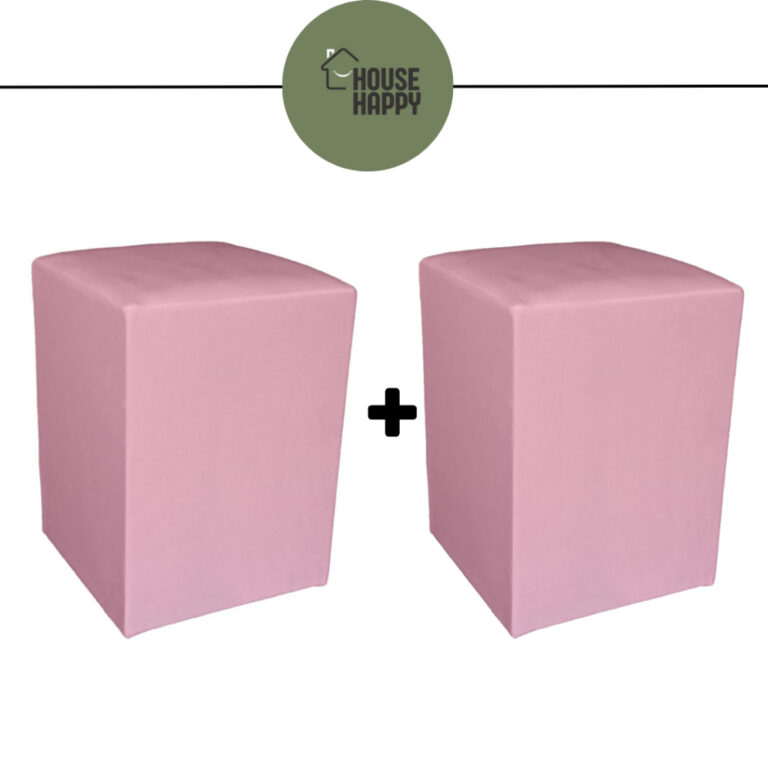 2 puff banqueta quadrado super macio suede multius