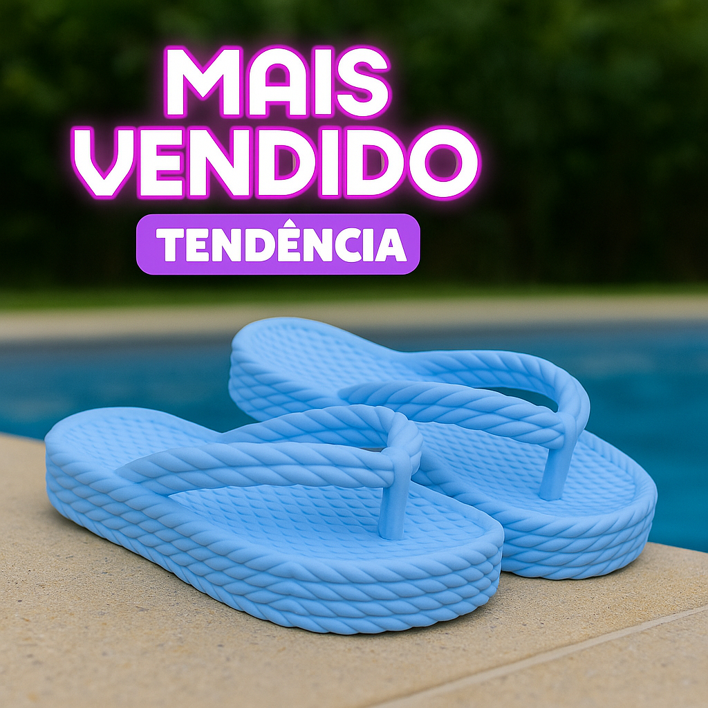 Chinelo Feminino Plataforma Tranças Leve Estiloso Macio