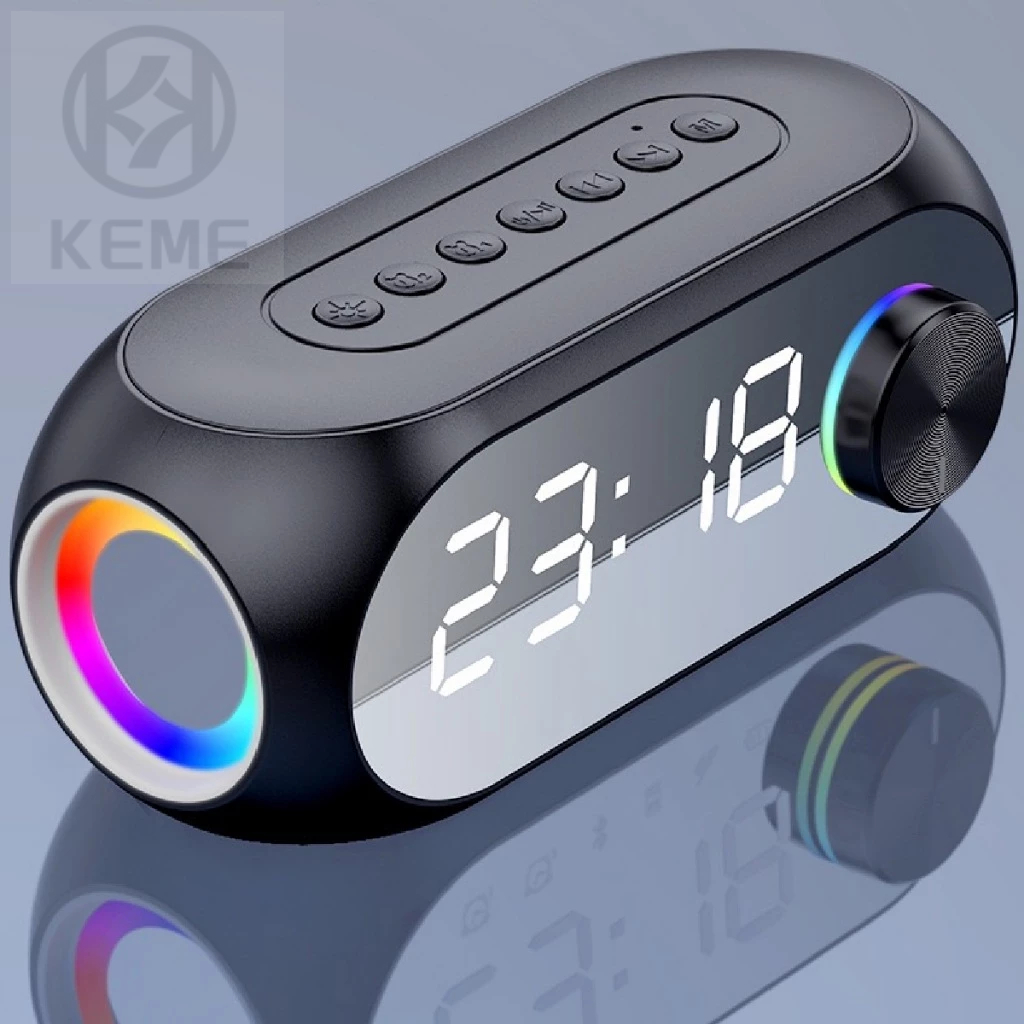Radio Relógio Tela Espelho Dimmer LED Bluetooth Mini Duplo Alarme USB Fm Portátil AL-8353