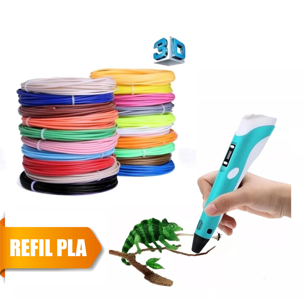 Refil Filamento Abs Pla PETG Kit 10 Cores 100M Impressora 3d Creality Bambu