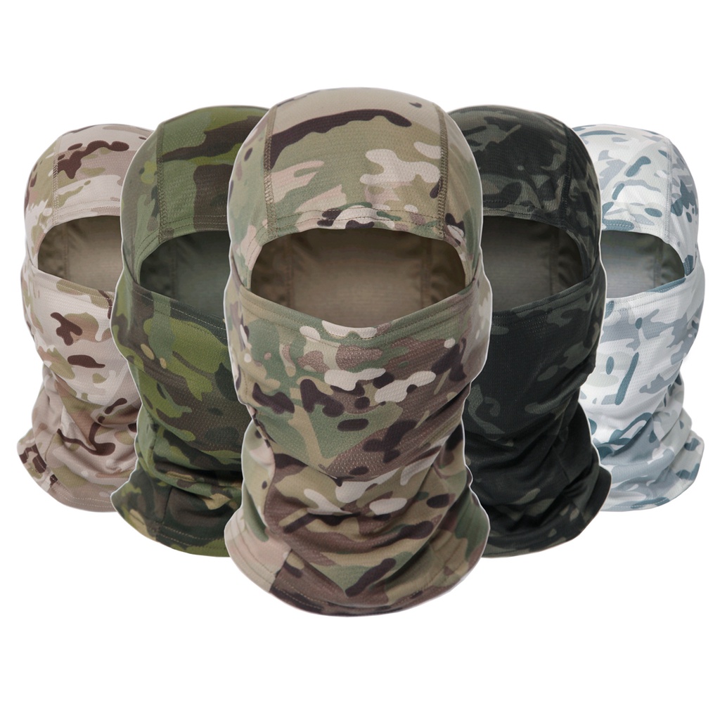 Máscara Balaclava Tática Camuflada Respirável Airsoft Ciclismo Máscara Ninja Militar Motociclismo