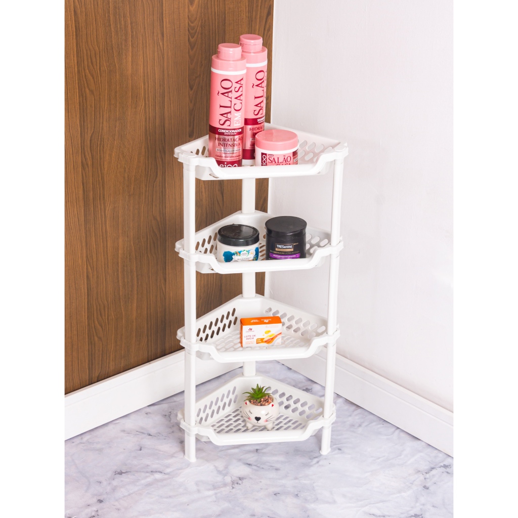 Cantoneira Prateleira Organizador Porta Shampoo Banheiro 4 Andares