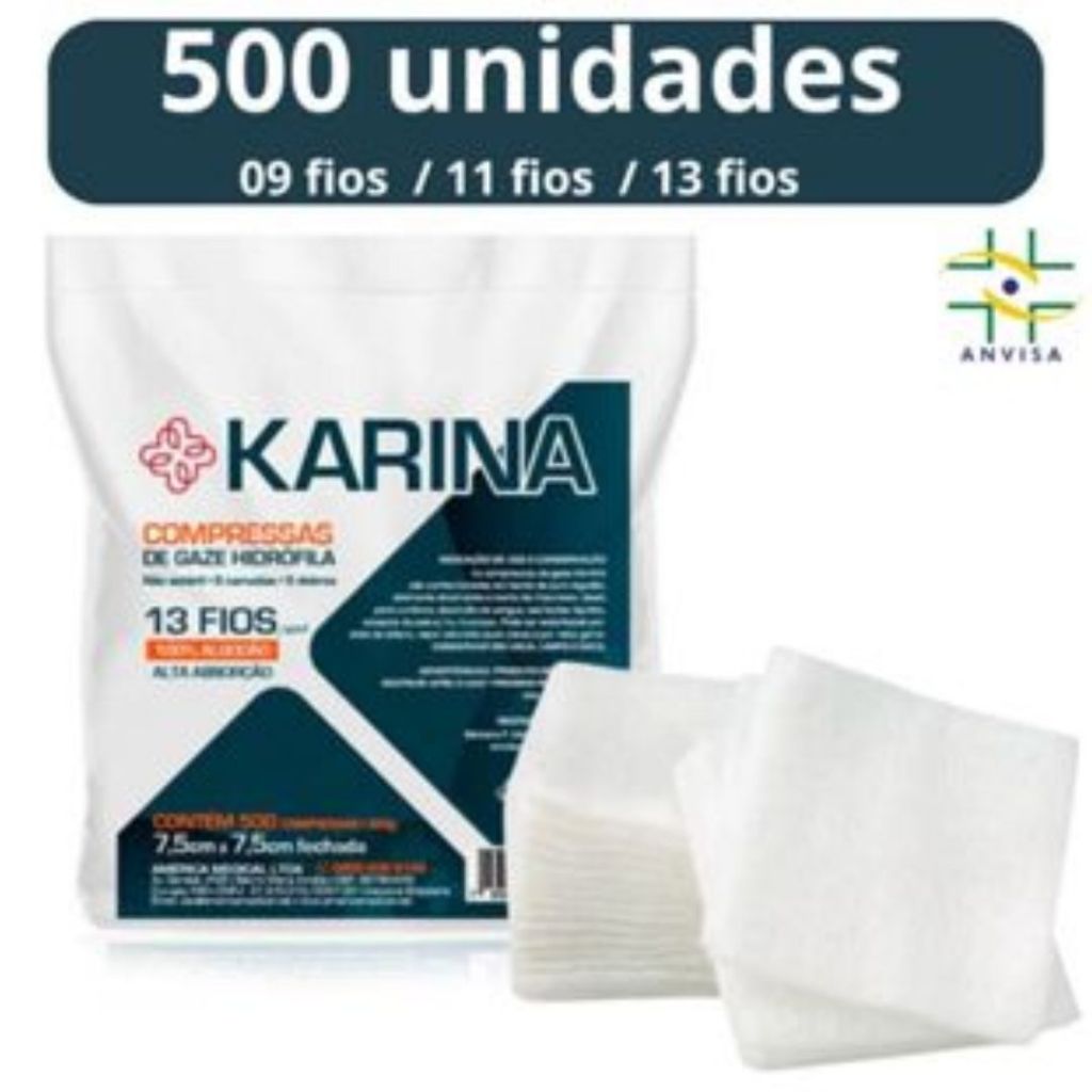 Compressa De Gaze 500 Unidades 13 Fios Soft Hidrófila Gazes Descartável Herika