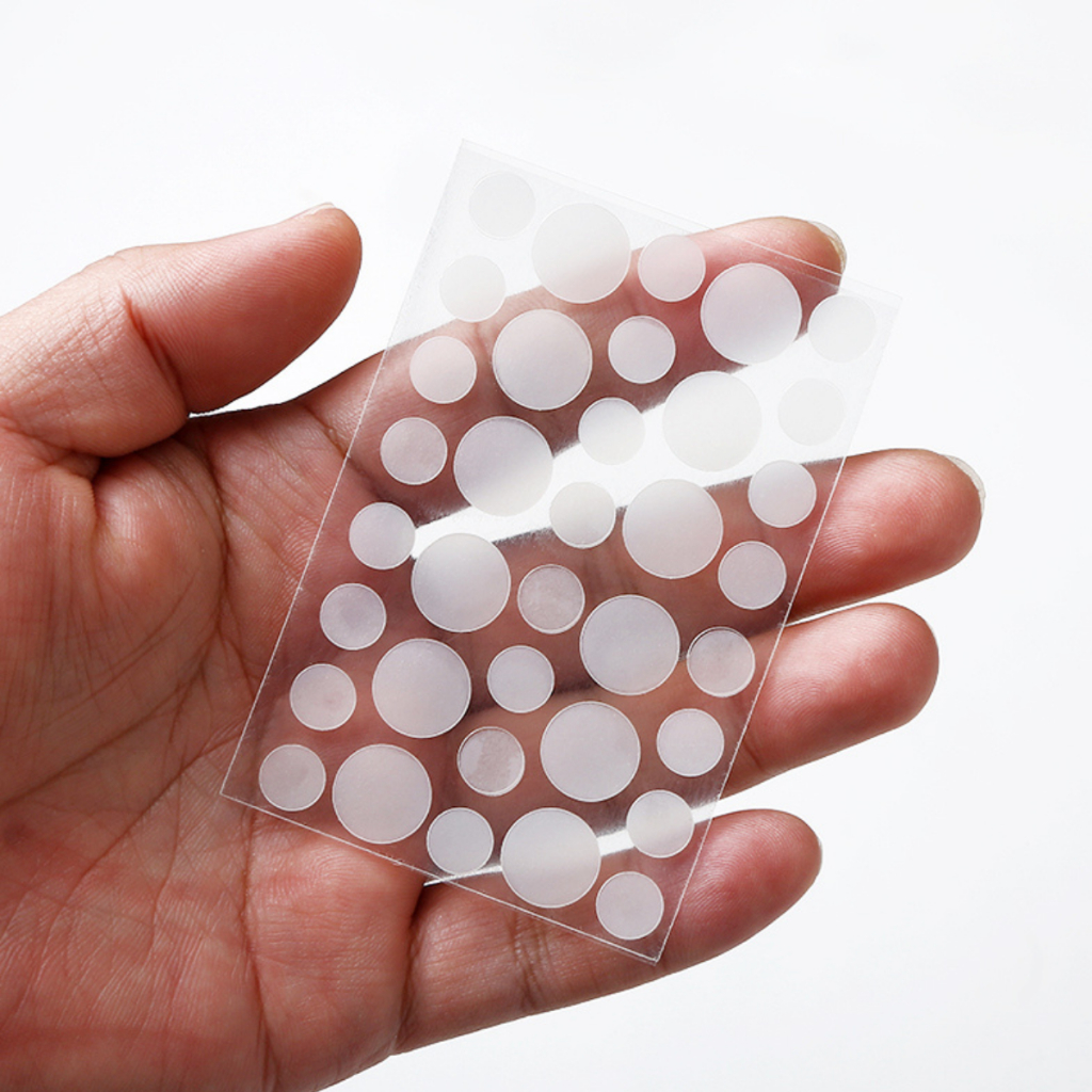 Kit 36/100 Adesivo Seca Espinha, Antiacne, Transparente Invisível Dia/Noite Secativo