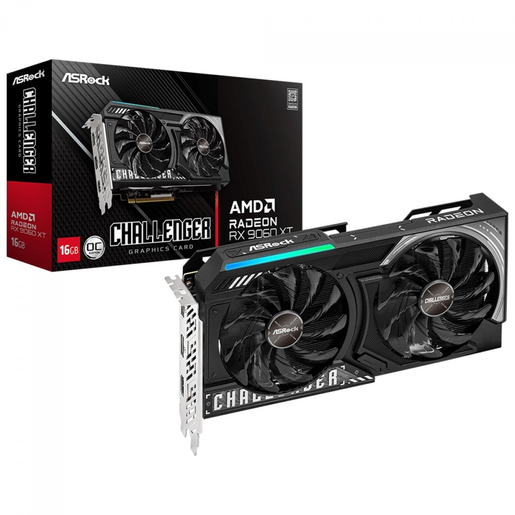 Placa de Vídeo ASRock AMD Radeon RX 9060 XT Challenger OC, 16GB, GDDR6, FSR, Ray Tracing