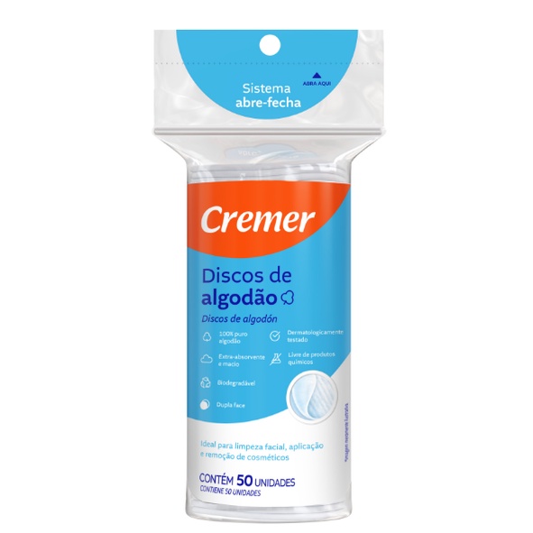 Algodão Disco – Cremer – 50 ou 100 un