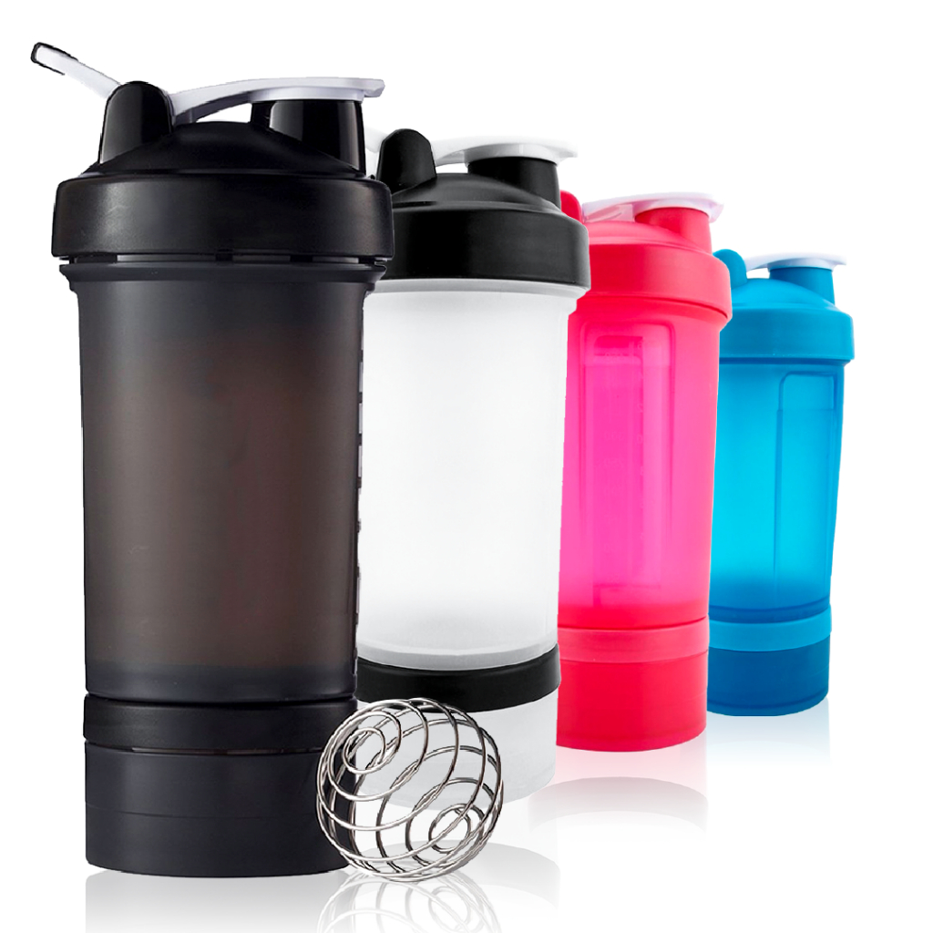 Garrafa Coqueteleira  Shakeira 450ml com Esfera Misturadora e Compartimento  Academia e Suplementos
