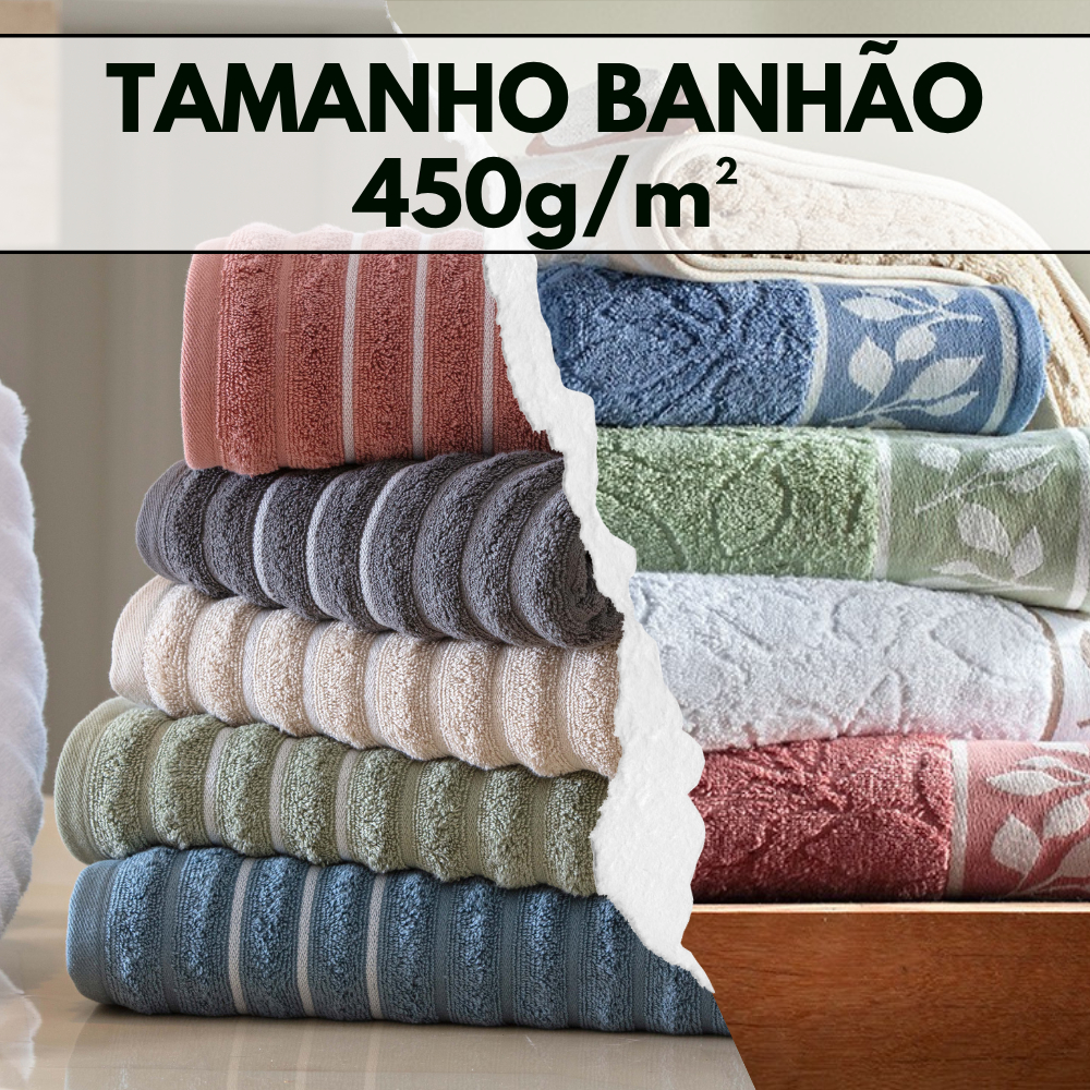Toalha Banhão 100% Algodão 450g/m Alta Gramatura Toque Macio Felpuda Excelente Absorção Corttex