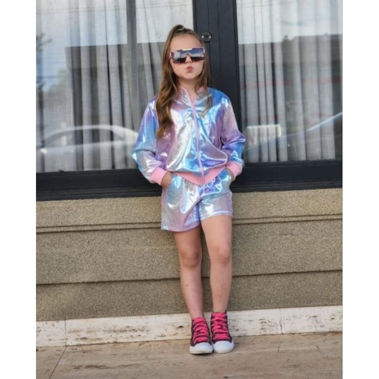 Jaquetta Bomber  Infantil Holográfica manga longa