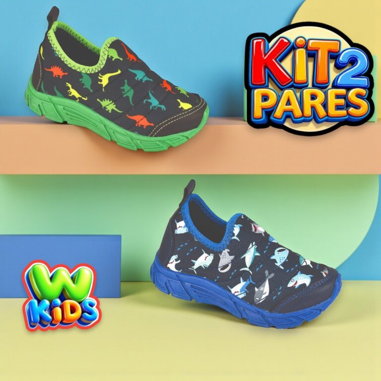Tenis infantil Calce Fácil Kids  kit 2 pares Tuba