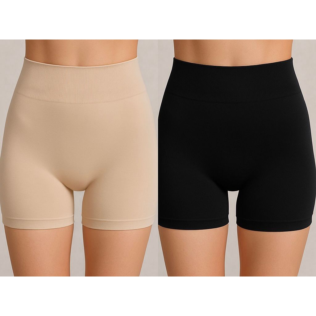 Kit 1 a 5 Short Anagua Segunda Pele Feminino C Cós Alto Segunda Pele Tipo Calcinha Boxer bermuda Fem
