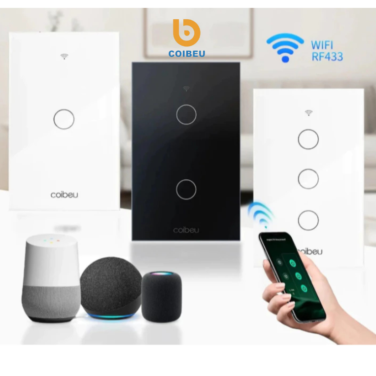 COIBEU Interruptor Inteligente WiFi Touch 1/2/3/4 