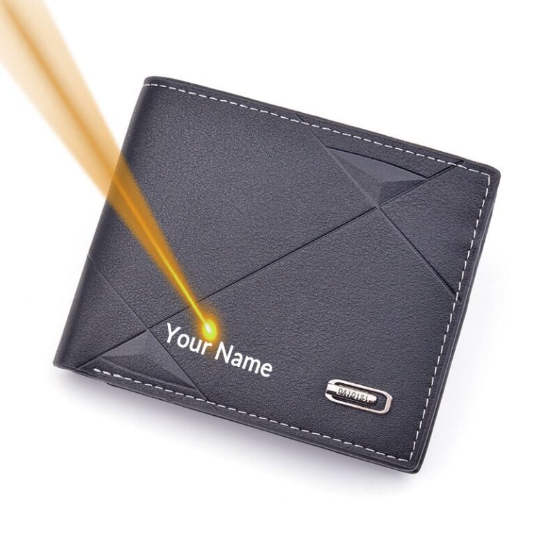 Nome Personalizado Carteira Masculina De Couro PU 
