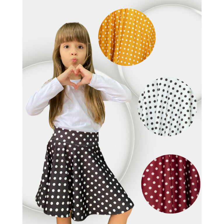 Saia midi póa  infantil – 06 ao 12.