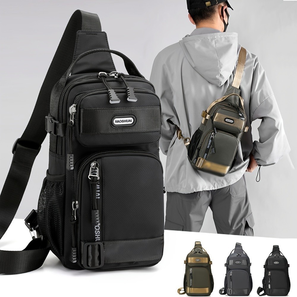 Mochila De Peito Masculina Impermeável Multifuncional De Transversais Para Acampamentos Ao Ar Livre