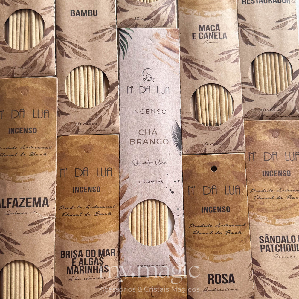 Incenso Natural Artesanal N da Lua com Óleos Essencias e Floral de Bach de Média Duração