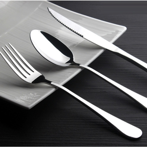 24 Peças Talheres De Aço Inox Garfo Faqueiro Col