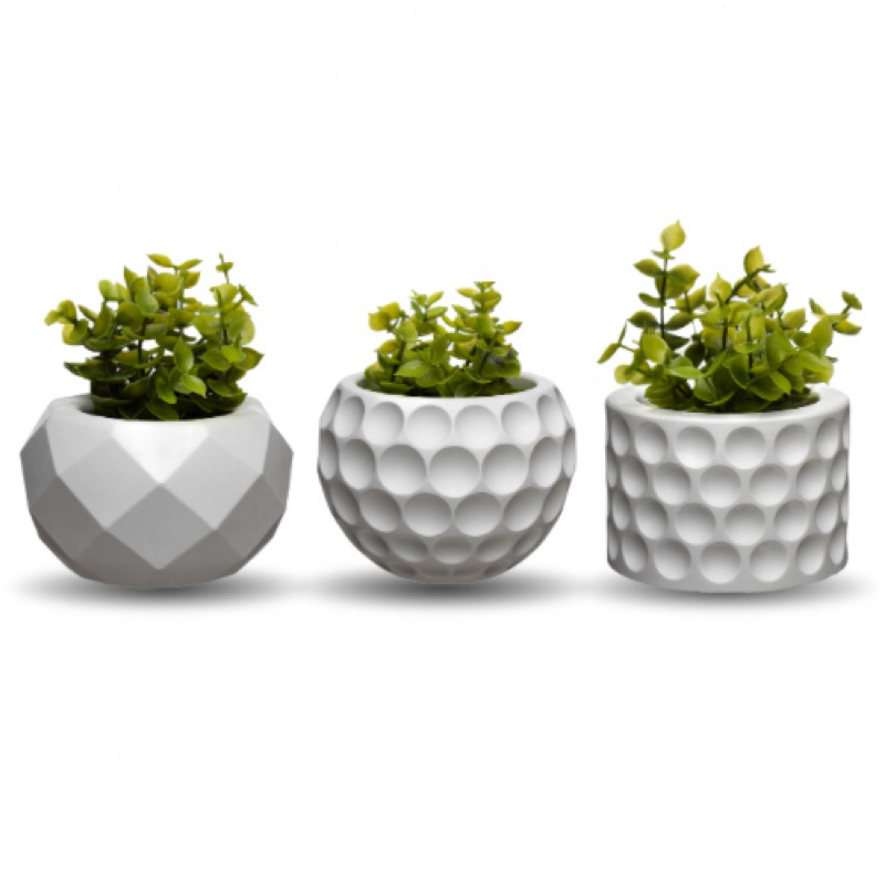 Kit 3 Vasos Decorativos com Plantas Artificiais para Sala, Quarto, Banheiro e Lavabo  Decoração