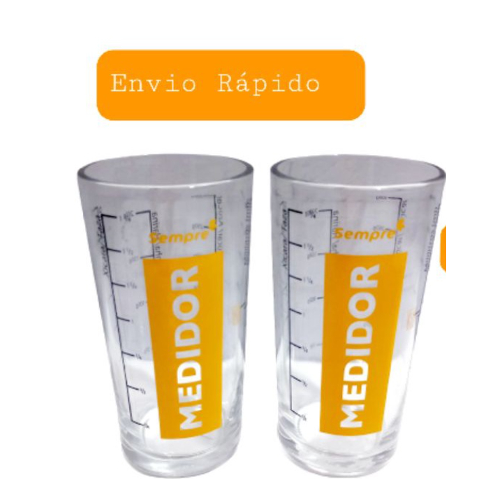 kit 2 copo medidor de vidro grosso temperado para 