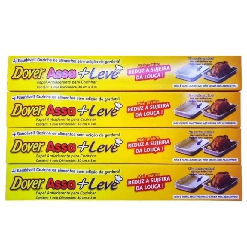 Papel Antiaderente Dover Assa + Leve 30cm X 3m Kit 4 Rolos